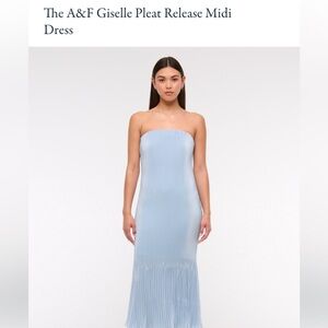 Abercrombie & Fitch Giselle Strapless Pleated Midi Dress Light Blue Size M